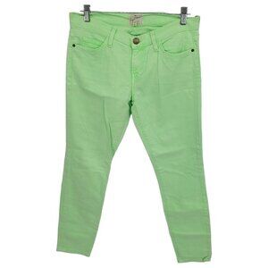 Current Elliott womens 28 the stilletto Lime green cotton blend skinny jeans